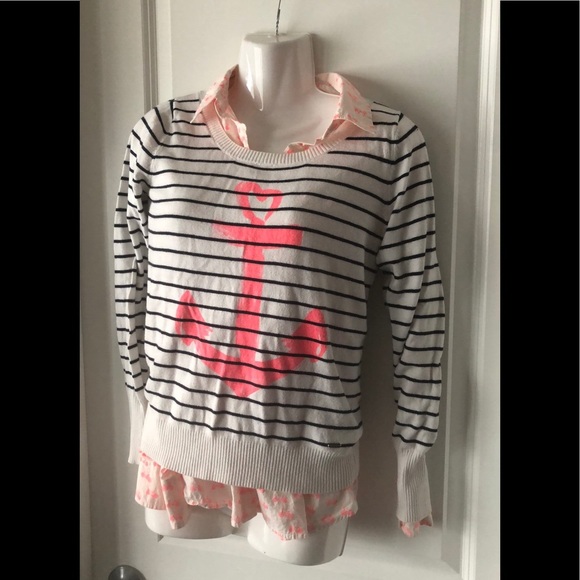 Merona Bicycle button-up (neon pink/orange bikes) - Picture 4 of 4